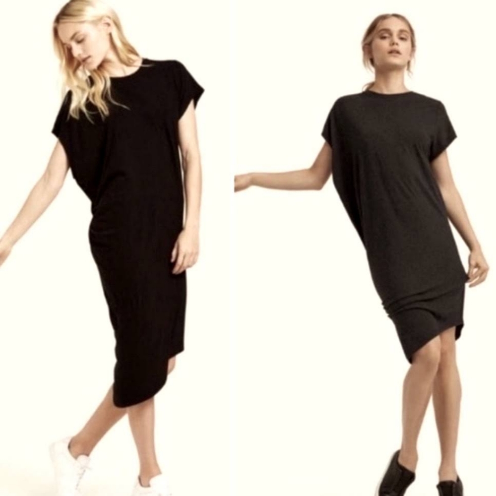 Kit and Ace Cashmere Brushed French Terry Wave Dress - Black - 6